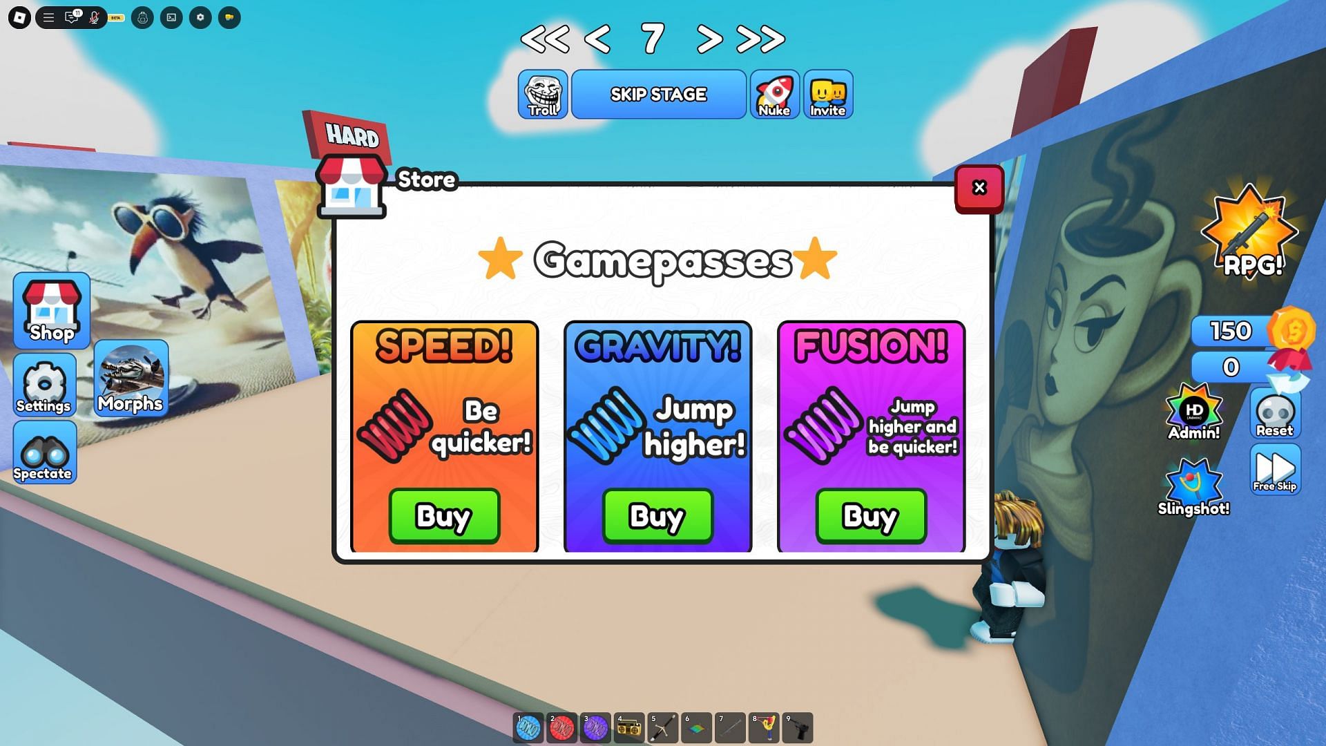 Gamepasses in Italian Brainrot Challenge (Image via Roblox)